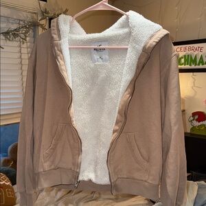 Hollister Women's Cream Teddy Jacket